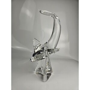 Vintage Kristaluxus Shark Sculpture by‎ John Riekes Solid Lead Crystal Art Glass